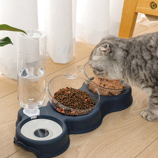 KFX-2632381 Automatic Pet Double Bowl with Fresh Water System and Innovative Sink Partitions