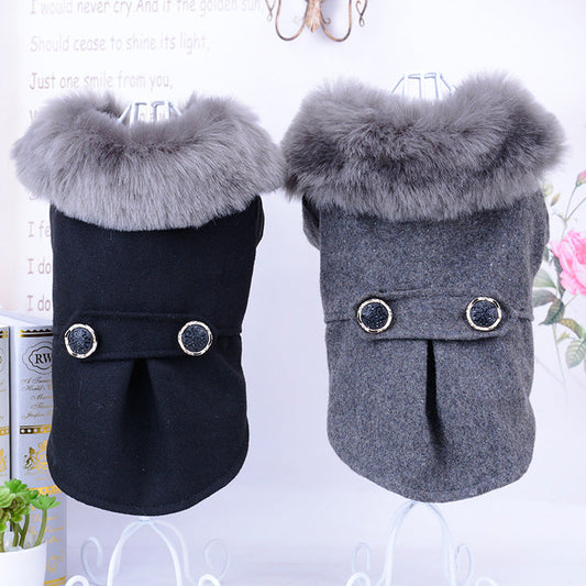 KFX-2632765 Solid Color Pet Clothing for Autumn and Winter - Sizes S to XXL in Black and Gray