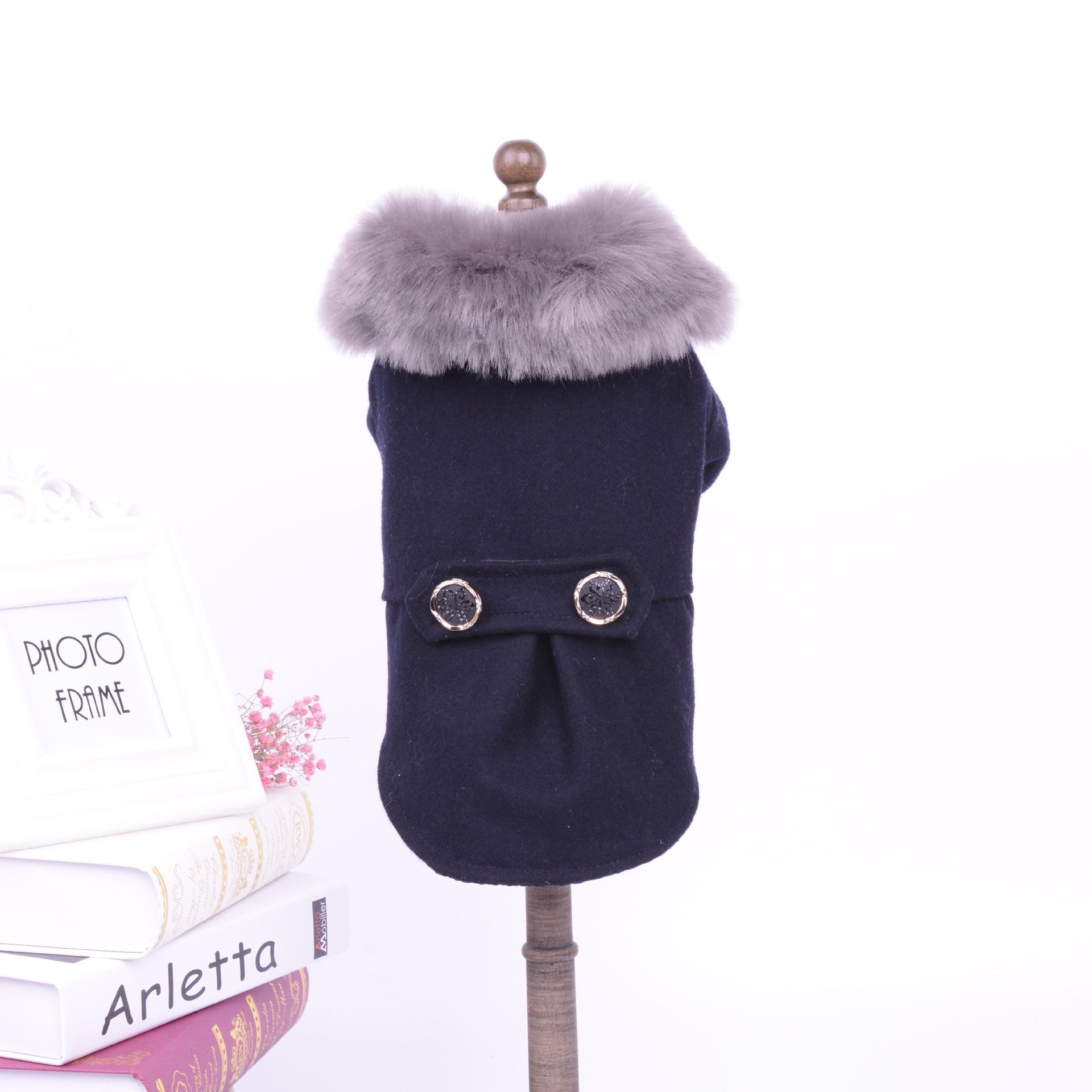 KFX-2632765 Solid Color Pet Clothing for Autumn and Winter - Sizes S to XXL in Black and Gray