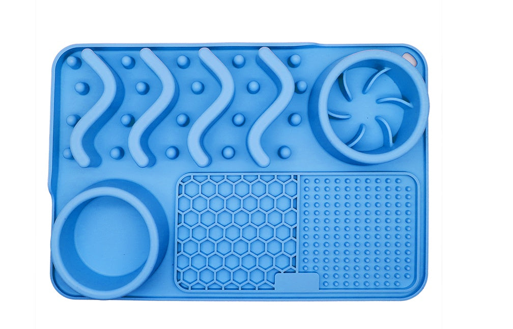 KFX-2634045 Multi-Functional Silicone Pet Licking Mat for Slow Feeding and Outdoor Use