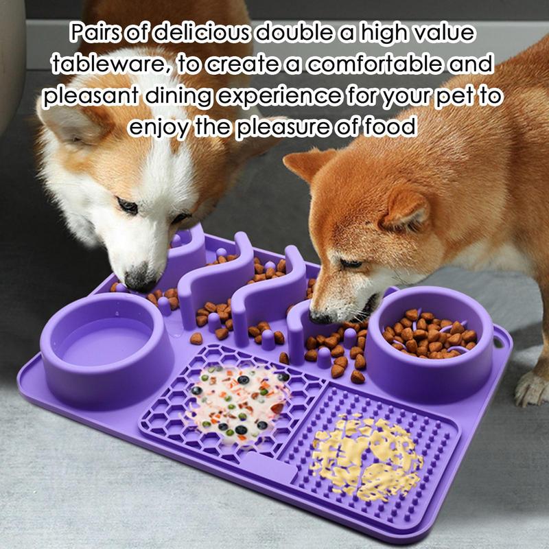 KFX-2634045 Multi-Functional Silicone Pet Licking Mat for Slow Feeding and Outdoor Use
