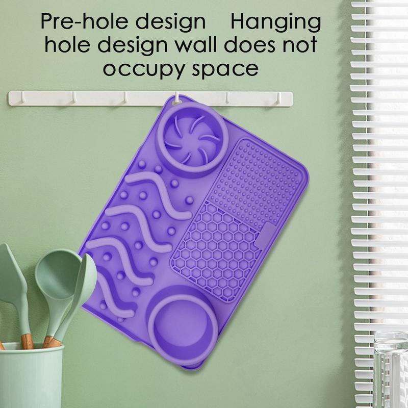KFX-2634045 Multi-Functional Silicone Pet Licking Mat for Slow Feeding and Outdoor Use