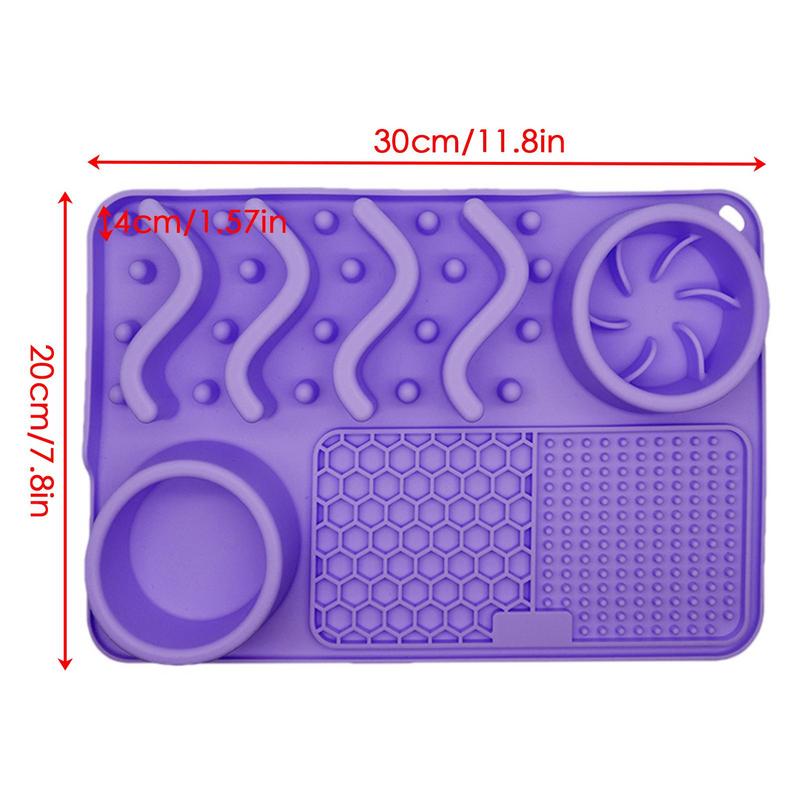 KFX-2634045 Multi-Functional Silicone Pet Licking Mat for Slow Feeding and Outdoor Use