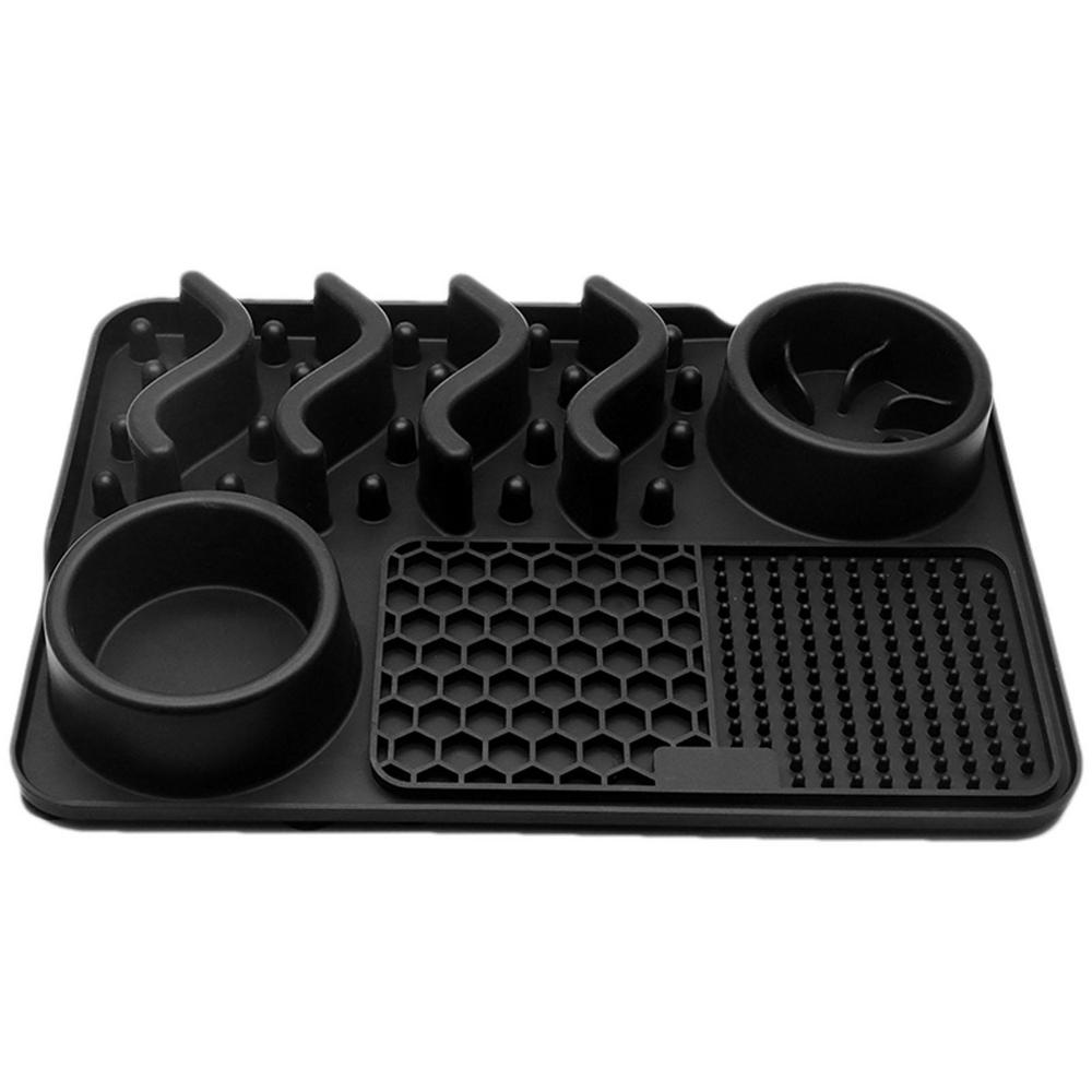 KFX-2634045 Multi-Functional Silicone Pet Licking Mat for Slow Feeding and Outdoor Use