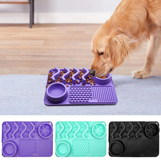 KFX-2634045 Multi-Functional Silicone Pet Licking Mat for Slow Feeding and Outdoor Use