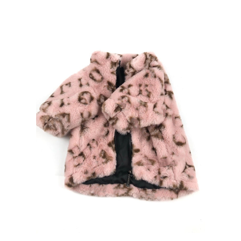 KFX-2636349 Leopard Print Dog Coat for Spring and Autumn, Cotton Material, Japanese and Korean Style
