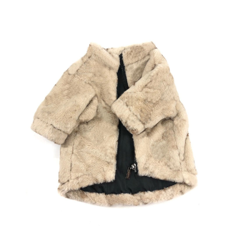 KFX-2636349 Leopard Print Dog Coat for Spring and Autumn, Cotton Material, Japanese and Korean Style