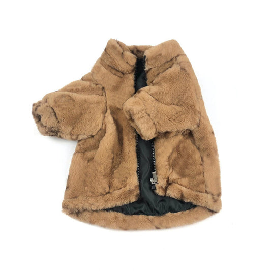 KFX-2636349 Leopard Print Dog Coat for Spring and Autumn, Cotton Material, Japanese and Korean Style