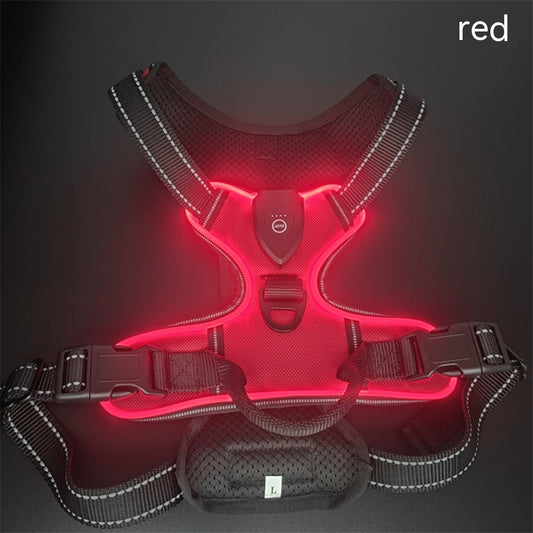 KFX-2637245 Adjustable LED Pet Vest for Night Walking - Bright Colors for Dogs and Cats, Breathable Cotton Material