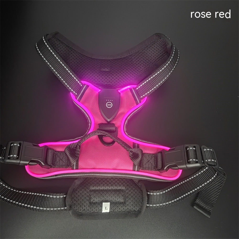 KFX-2637245 Adjustable LED Pet Vest for Night Walking - Bright Colors for Dogs and Cats, Breathable Cotton Material