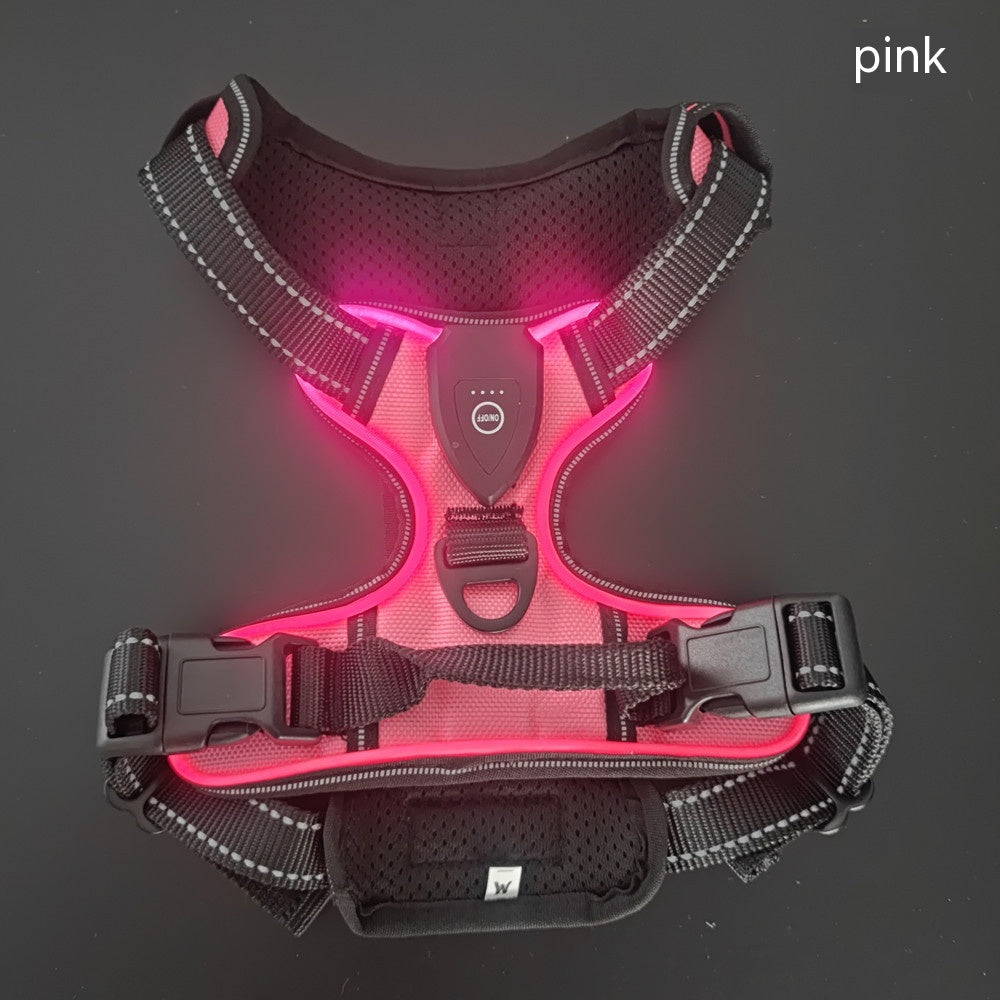 KFX-2637245 Adjustable LED Pet Vest for Night Walking - Bright Colors for Dogs and Cats, Breathable Cotton Material