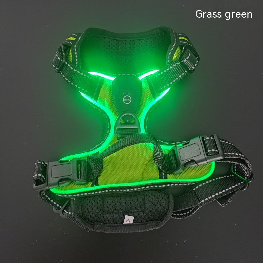 KFX-2637245 Adjustable LED Pet Vest for Night Walking - Bright Colors for Dogs and Cats, Breathable Cotton Material
