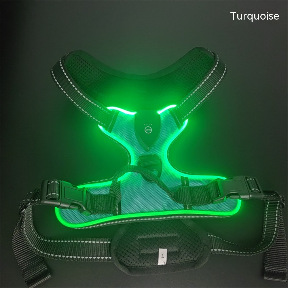 KFX-2637245 Adjustable LED Pet Vest for Night Walking - Bright Colors for Dogs and Cats, Breathable Cotton Material