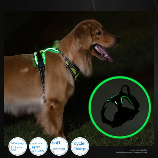 KFX-2637245 Adjustable LED Pet Vest for Night Walking - Bright Colors for Dogs and Cats, Breathable Cotton Material