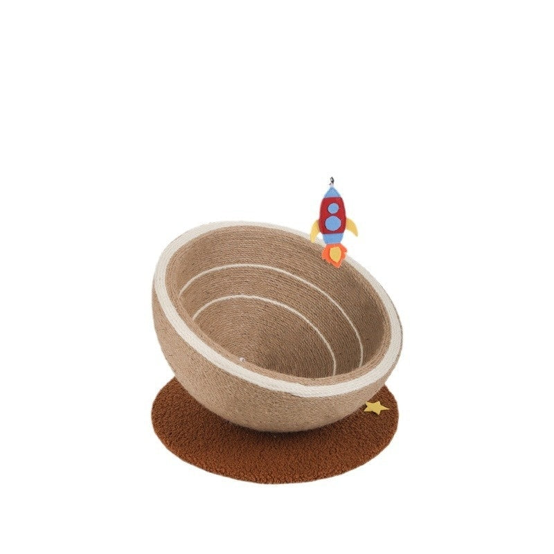 KFX-2638013 Large Cat Scratching Basin Nest made of Starlight Sisal with Flannel and Hemp Rope