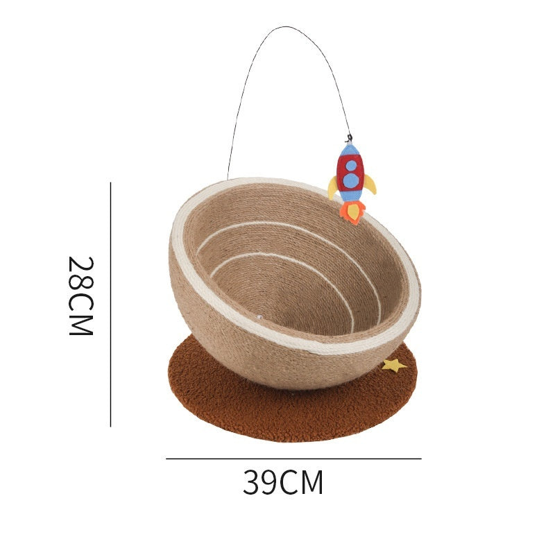 KFX-2638013 Large Cat Scratching Basin Nest made of Starlight Sisal with Flannel and Hemp Rope