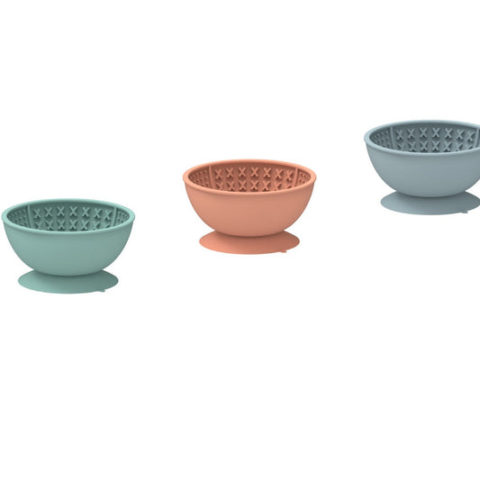 KFX-2638141 Pet Licking Mat and Slow Feeding Bowl in Multiple Colors, Silicone Material with Suction Cup