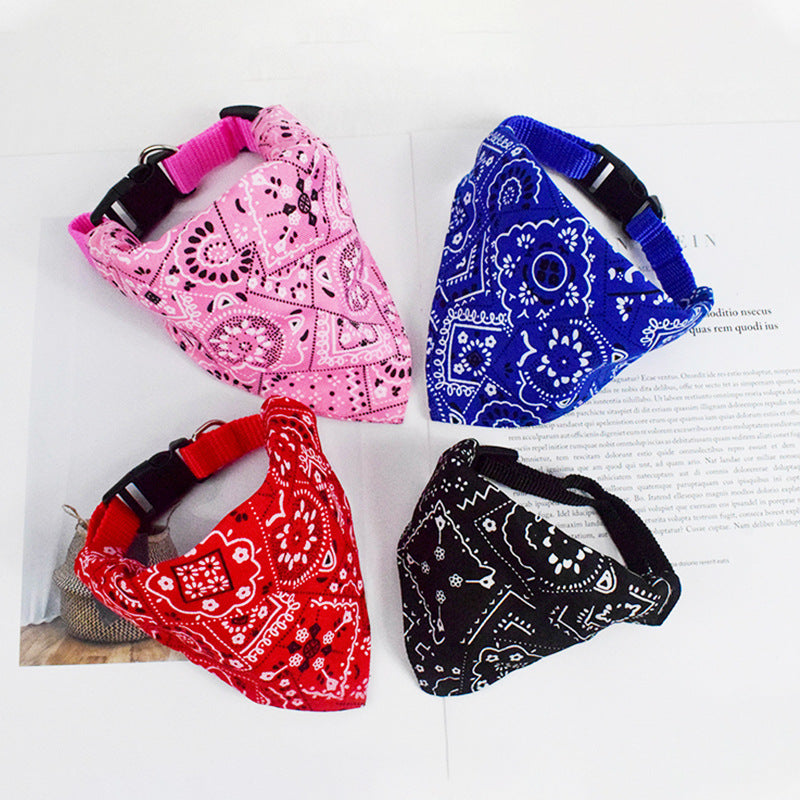 KFX-2639933 Small Dog/Cat Polyester Triangle Scarf Collar - Pink, Black, Dark Blue, Bright Red