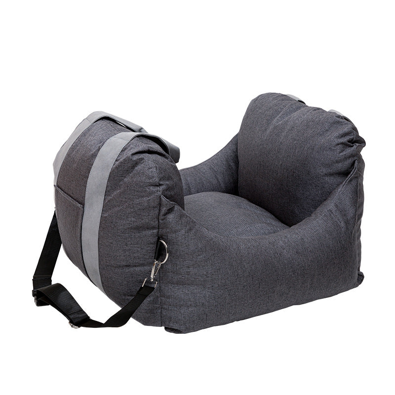 KFX-2640189 Multifunctional Car Kennel Seat Cushion for Pets Up to 10kg, Available in Gray and Brown