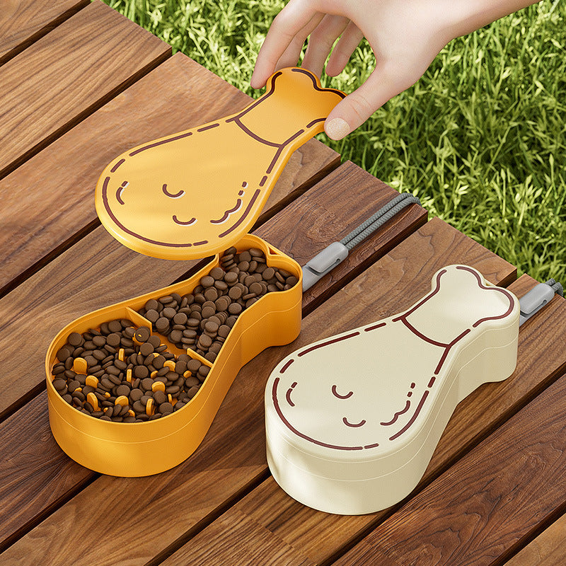 KFX-2641213 Portable 2-in-1 Pet Water Bottle and Food Container - Leak-Proof Hydration Solution for Cats and Dogs