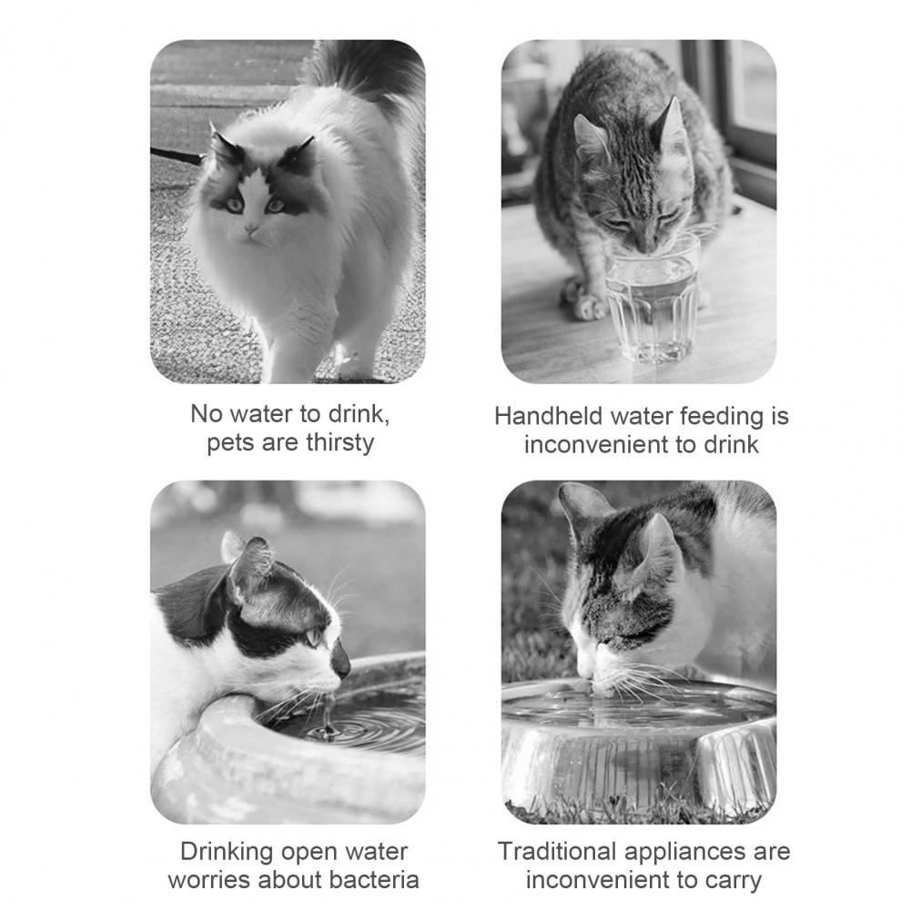 KFX-2641213 Portable 2-in-1 Pet Water Bottle and Food Container - Leak-Proof Hydration Solution for Cats and Dogs
