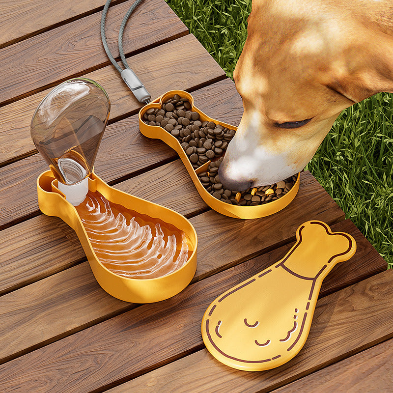 KFX-2641213 Portable 2-in-1 Pet Water Bottle and Food Container - Leak-Proof Hydration Solution for Cats and Dogs