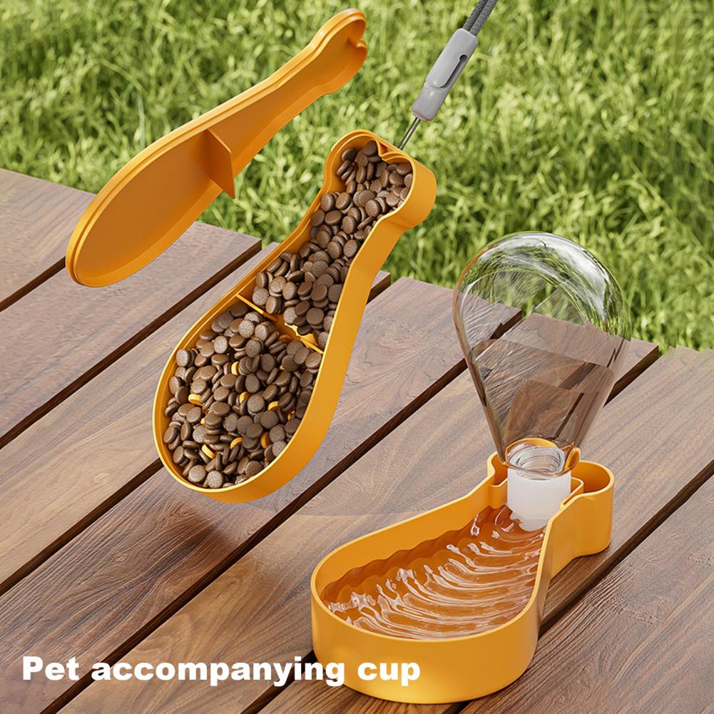 KFX-2641213 Portable 2-in-1 Pet Water Bottle and Food Container - Leak-Proof Hydration Solution for Cats and Dogs