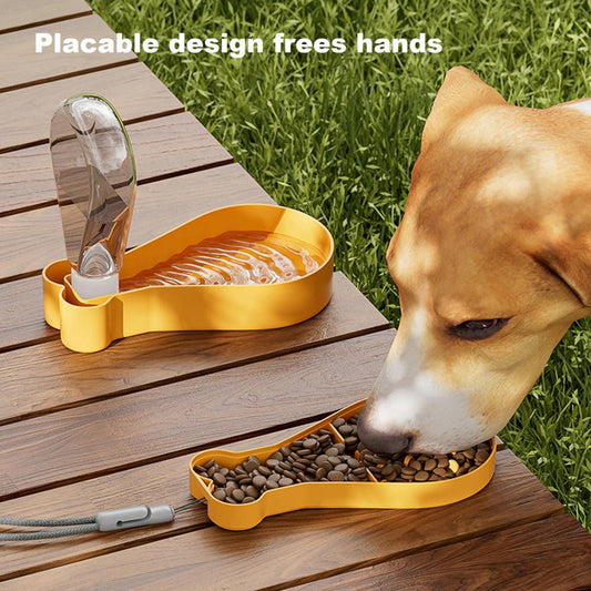 KFX-2641213 Portable 2-in-1 Pet Water Bottle and Food Container - Leak-Proof Hydration Solution for Cats and Dogs