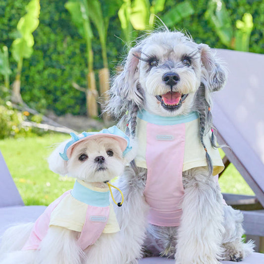 KFX-2642493 Casual Pink Dog Clothes for Small Bichon Schnauzers in Multiple Sizes