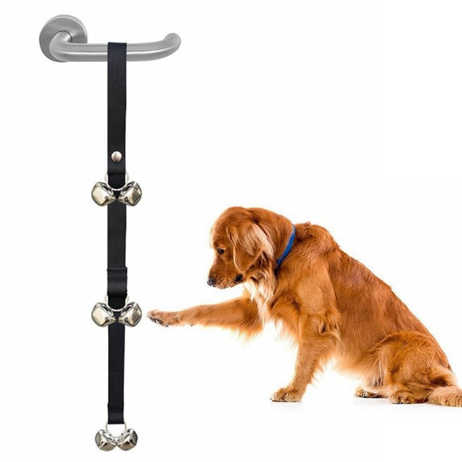KFX-2643517 Dog Doorbell with Lanyard for Pet Training - 2.5m Cloth Leash with Bell