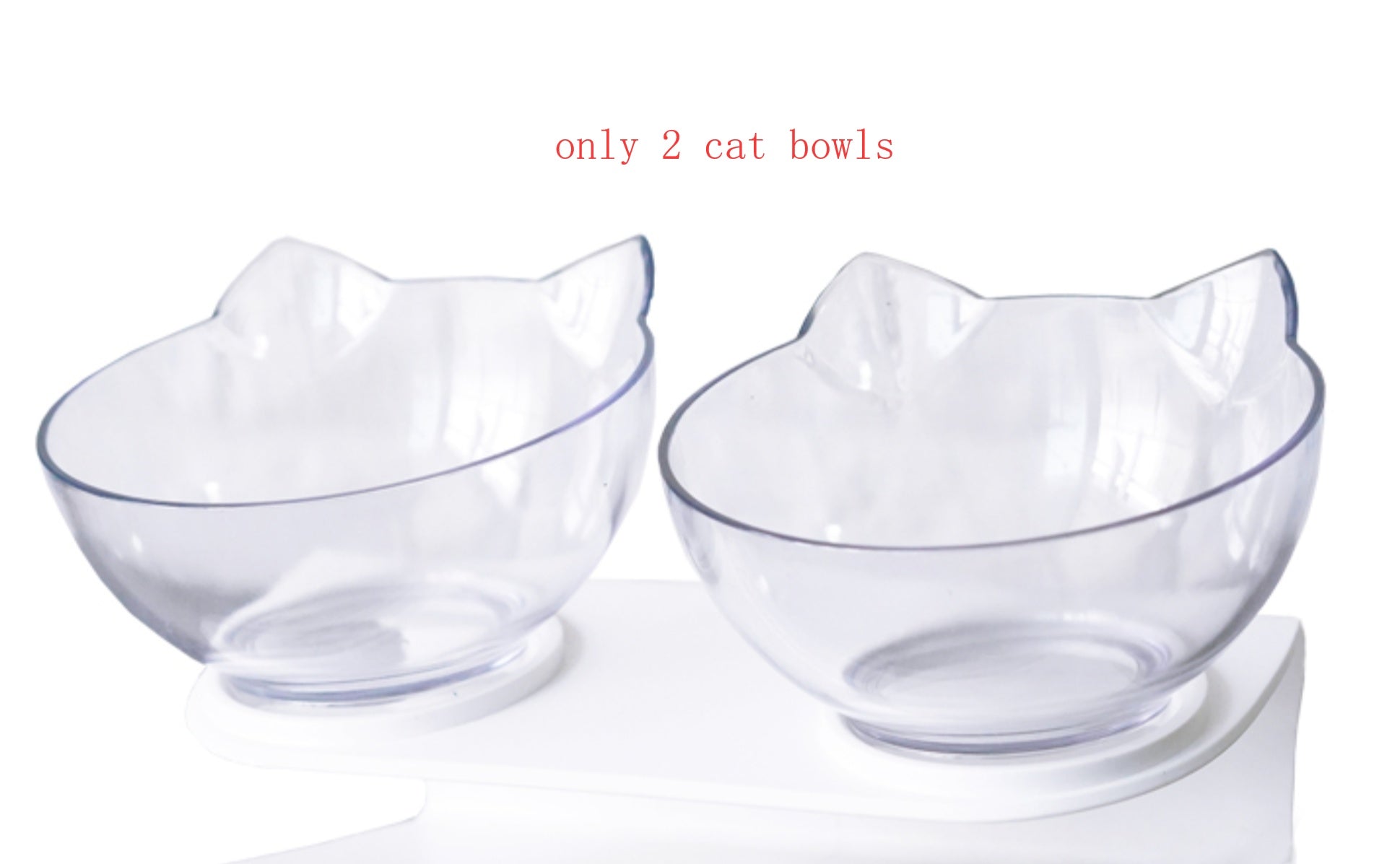 KFX-2643901 Transparent Cat Bowl with Inclined Design for Easy Eating and Comfort