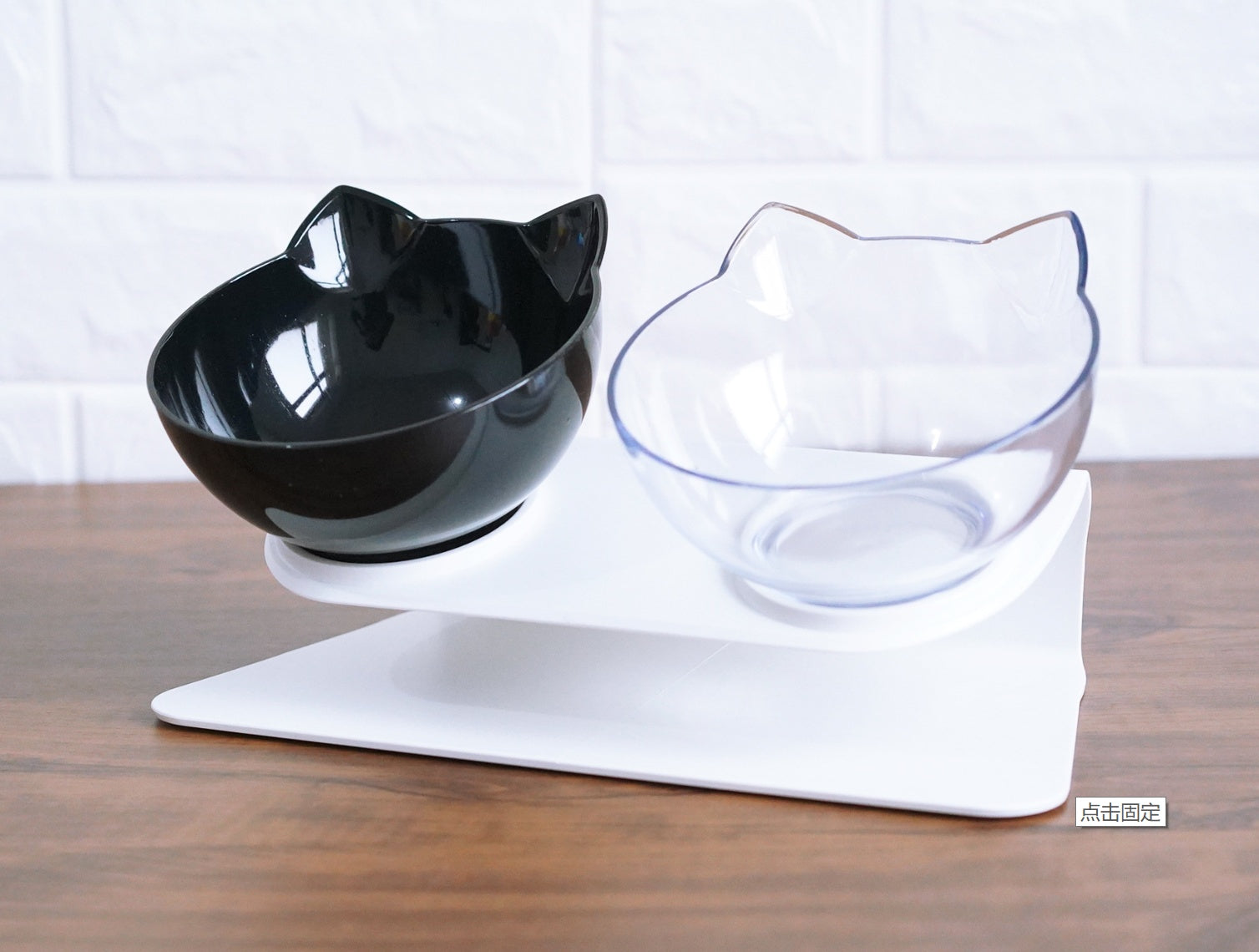 KFX-2643901 Transparent Cat Bowl with Inclined Design for Easy Eating and Comfort