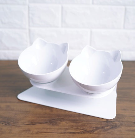 KFX-2643901 Transparent Cat Bowl with Inclined Design for Easy Eating and Comfort