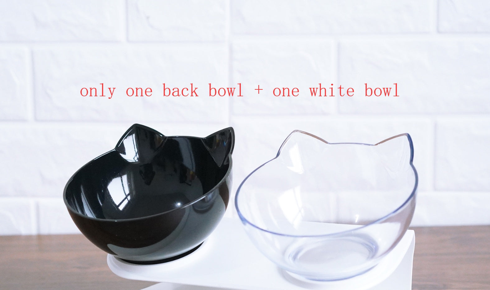 KFX-2643901 Transparent Cat Bowl with Inclined Design for Easy Eating and Comfort