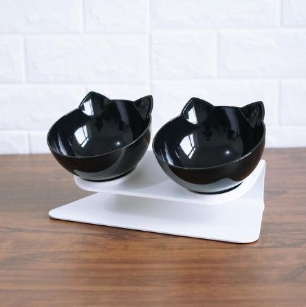 KFX-2643901 Transparent Cat Bowl with Inclined Design for Easy Eating and Comfort