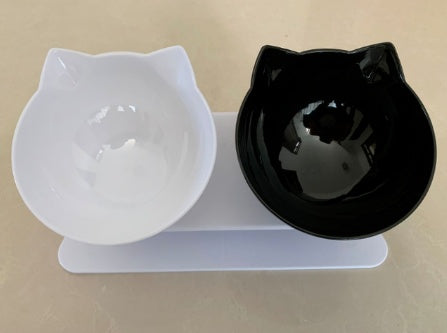 KFX-2643901 Transparent Cat Bowl with Inclined Design for Easy Eating and Comfort