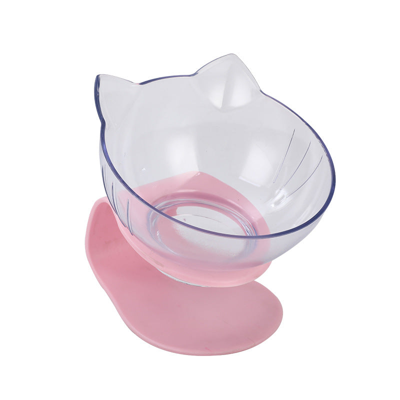 KFX-2643901 Transparent Cat Bowl with Inclined Design for Easy Eating and Comfort