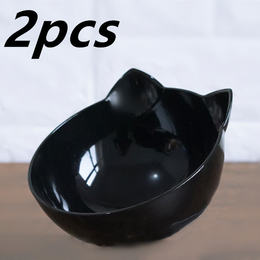KFX-2643901 Transparent Cat Bowl with Inclined Design for Easy Eating and Comfort