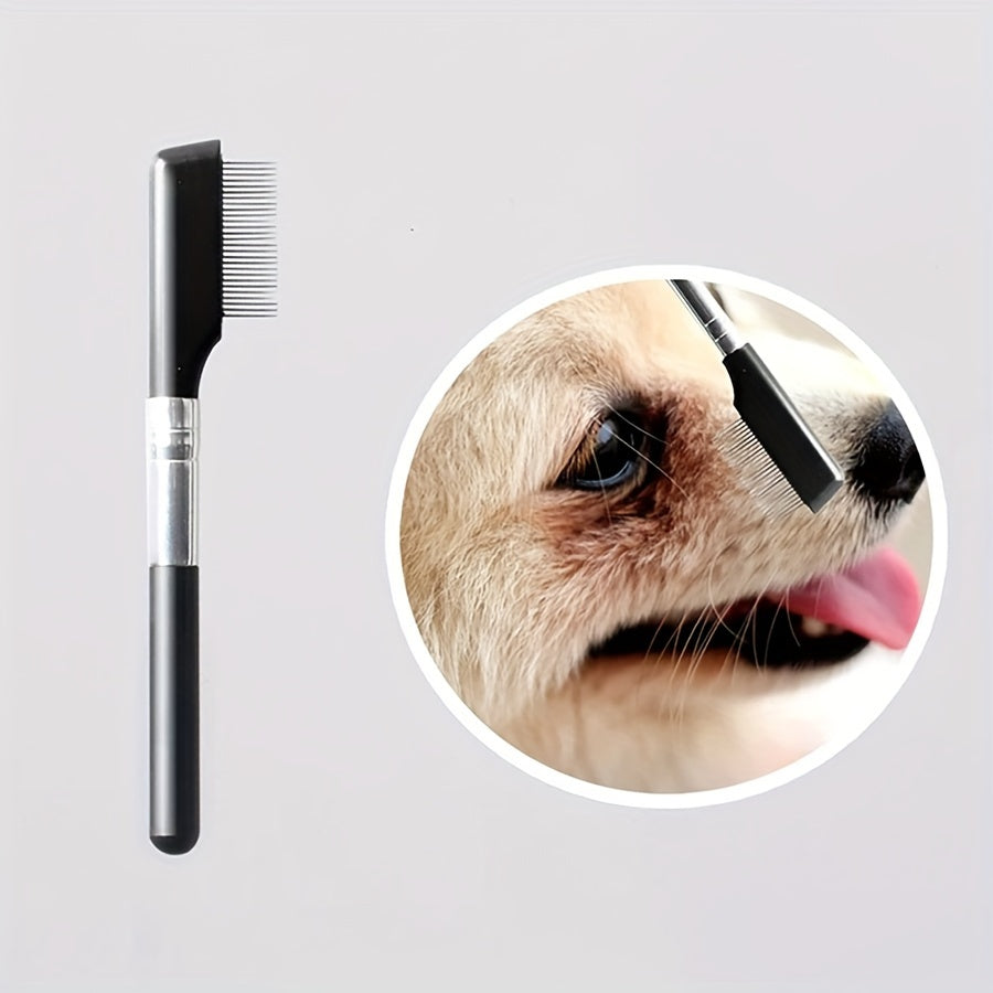 KFX-2645181 Pet-Friendly Eye Grooming Brush with Soft Tear Stain Remover and Ambidextrous Design for Dogs and Cats
