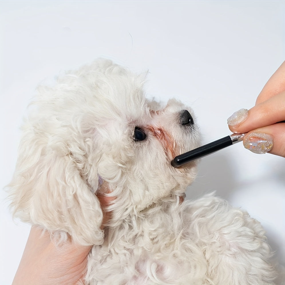 KFX-2645181 Pet-Friendly Eye Grooming Brush with Soft Tear Stain Remover and Ambidextrous Design for Dogs and Cats