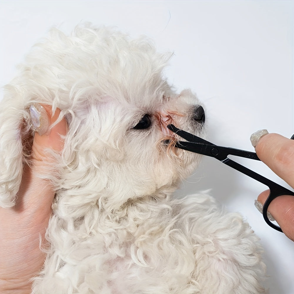 KFX-2645181 Pet-Friendly Eye Grooming Brush with Soft Tear Stain Remover and Ambidextrous Design for Dogs and Cats