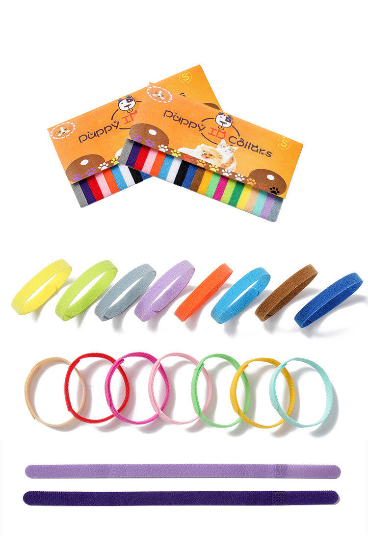 KFX-2645693 Colorful Newborn Pet ID Bands - Pack of 20 Polyester Collars in Various Sizes