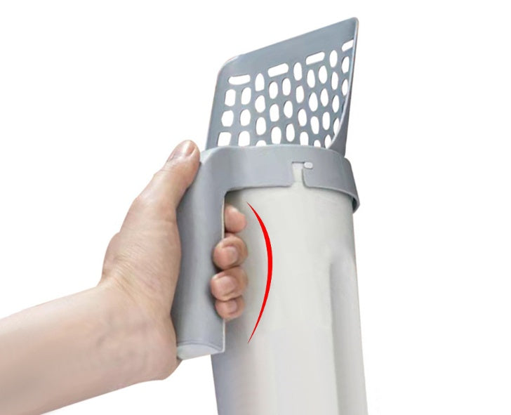KFX-2647485 Large Capacity Portable Cat Litter Scoop with Removable Washable Design and 4 Rolls of Garbage Bags