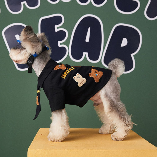 KFX-2647869 Trendy Cotton Shirt and Tie Set for Small to Medium-Sized Dogs