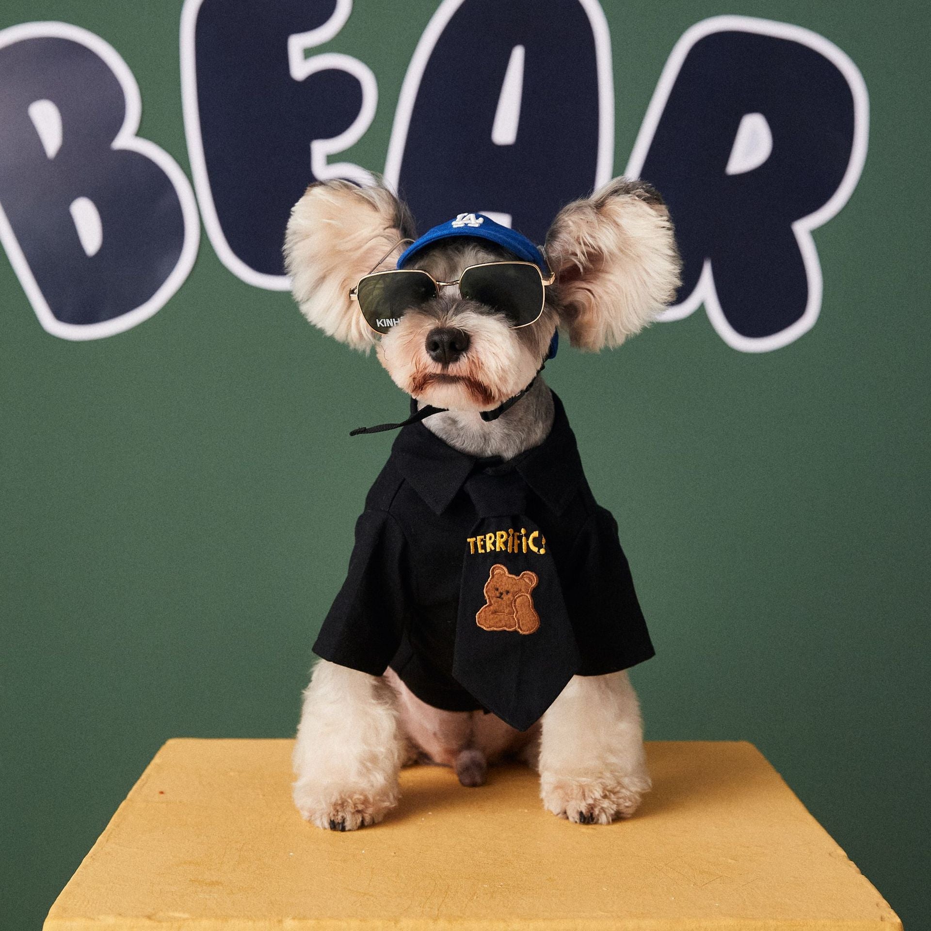 KFX-2647869 Trendy Cotton Shirt and Tie Set for Small to Medium-Sized Dogs