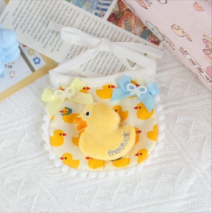 KFX-2648253 Cartoon Pet Bib Scarf for Cats and Dogs - Happy Duck, Bear, and Bunny Designs