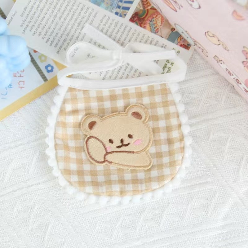 KFX-2648253 Cartoon Pet Bib Scarf for Cats and Dogs - Happy Duck, Bear, and Bunny Designs