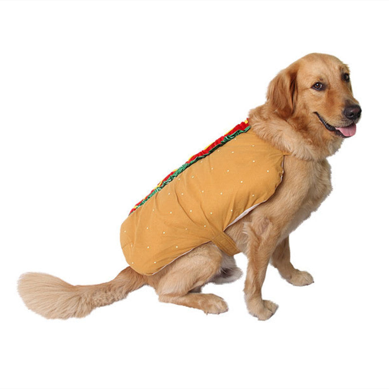 KFX-2653629 Cute Hot Dog Costume for Dogs and Cats - Fun Sandwich Outfit for Pets