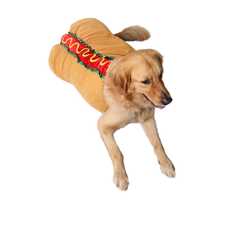 KFX-2653629 Cute Hot Dog Costume for Dogs and Cats - Fun Sandwich Outfit for Pets