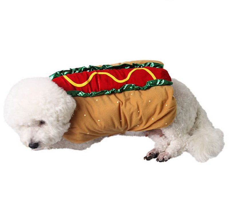 KFX-2653629 Cute Hot Dog Costume for Dogs and Cats - Fun Sandwich Outfit for Pets